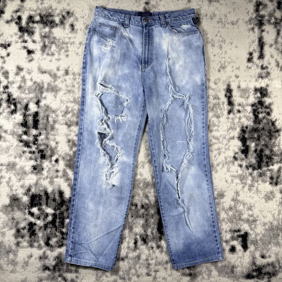 Versace Jeans Mens Size 31x28 Light Acid Wash Destroyed Skater Grunge‎ Punk - Picture 1 of 16